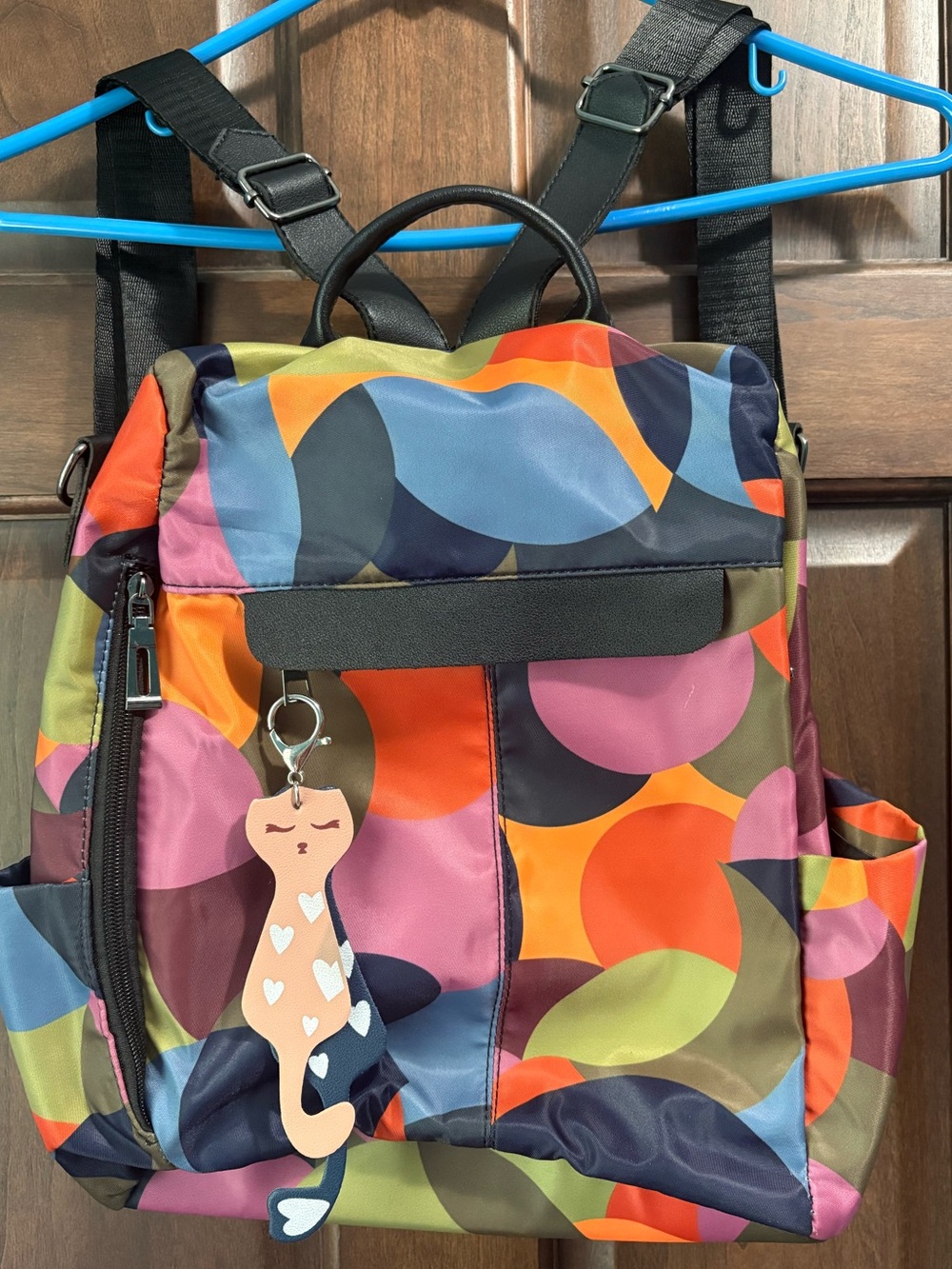 Colorful Circle-Print Women’s Backpack - Multicolor